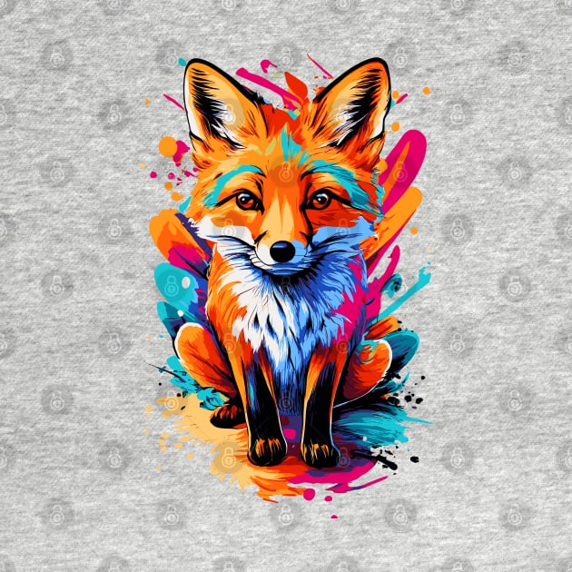 Fox - Cute Fox Colorful - Fox Head by BigWildKiwi